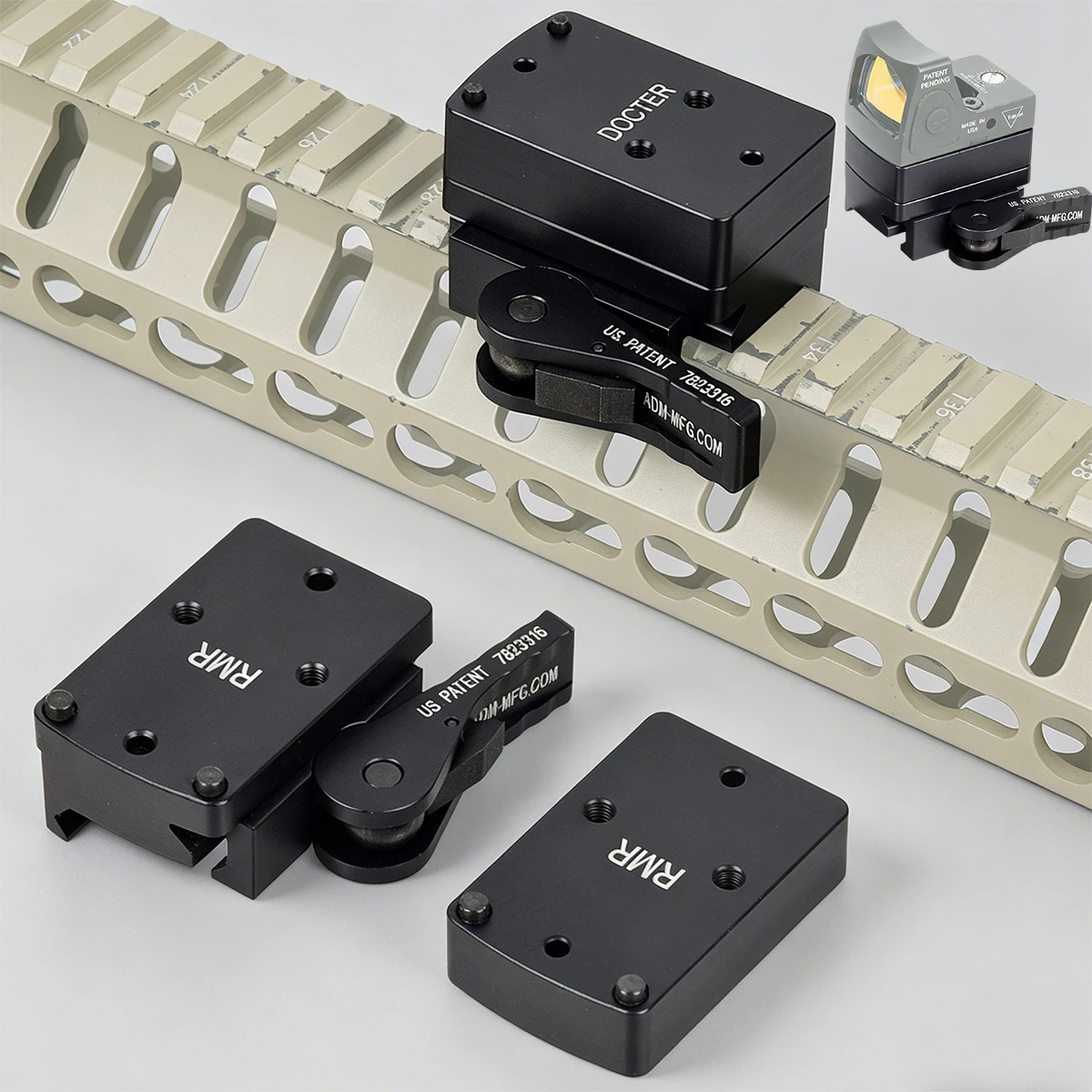 Tactical RM Mini Red Dot Sight Scope Mount With QD Auto Lock Riser Plate Fit 20mm Weaver Picatinny Rail Rifle For Hunting