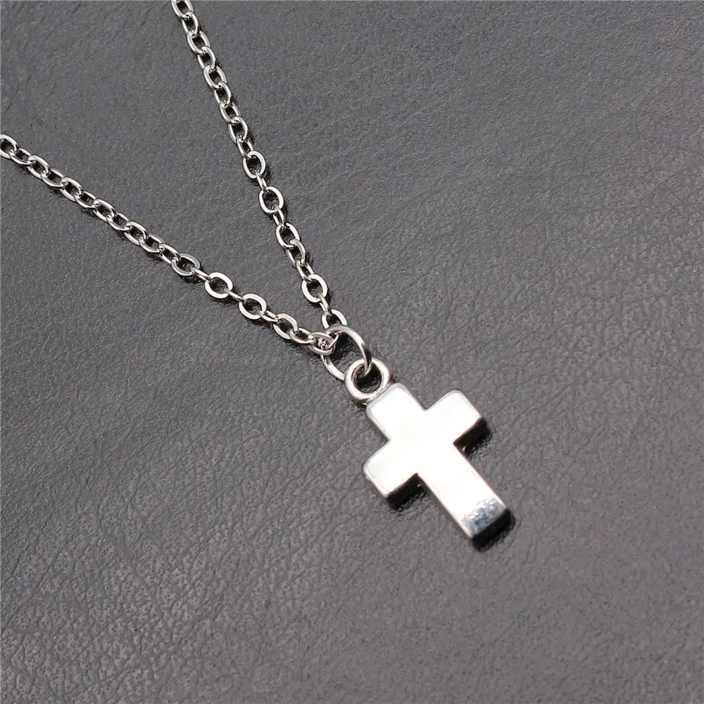 1pcs Chunky Cross Charms Long Necklace Men Accessories Supplies For Jewelry Handmade Chain Length 43+5cm