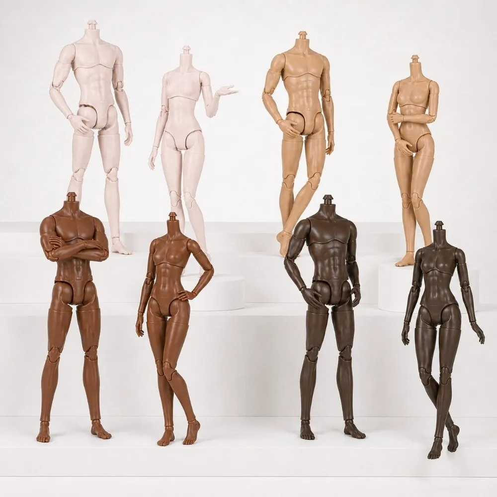 Multi Joints Movable Joints Nude Body Strong Man 26cm Height Movable Joints Action Figure White Skin Black Skin Movable Joints