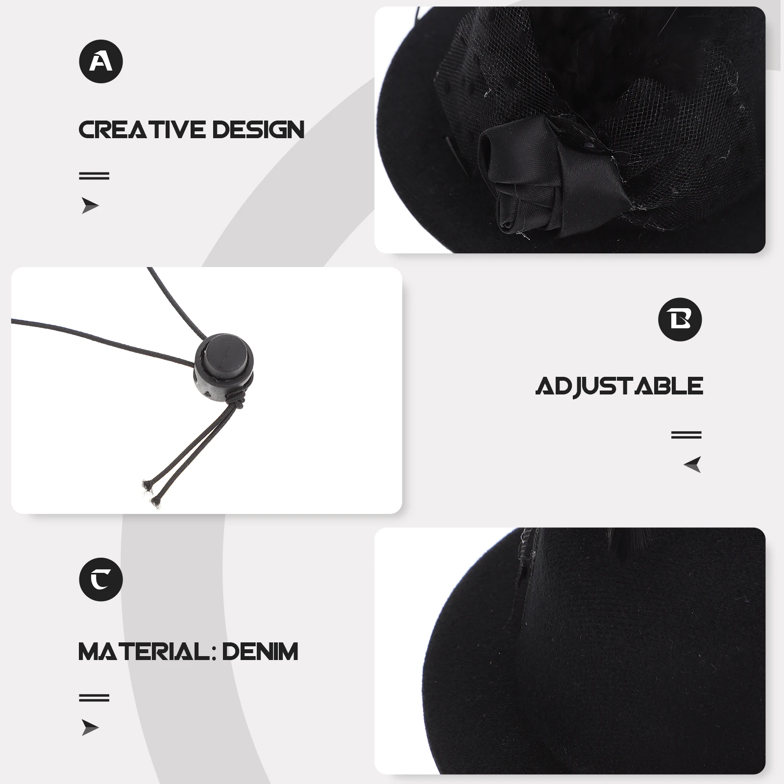 

Pet Hat Stylish Denim Dog Hat For Puppy Kitten Wear-Resistant Comfortable Party Carnival Cosplay Accessory