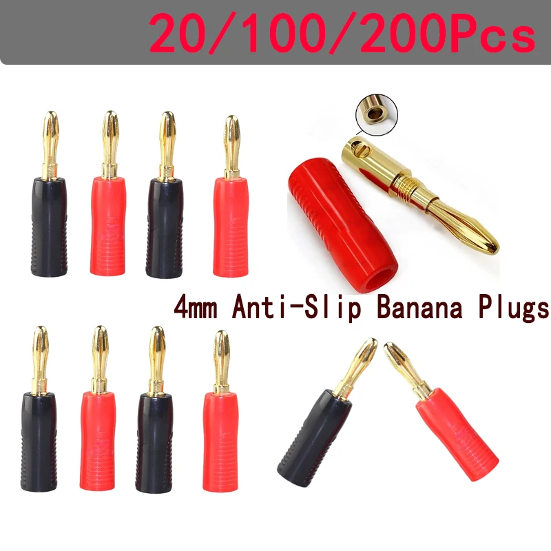 

Gold-Plated Pure Copper 4mm Anti-Slip Banana Plugs for Fever Audio Speaker Cables Pure Copper Banana Plug Free Of Welding Head