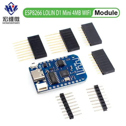 LOLIN D1 Mini V4.0.0 WIFI Internet ESP8266 Development Board 4MB WiFi Development Module for Arduino IDE/MicroPython Type-C Port