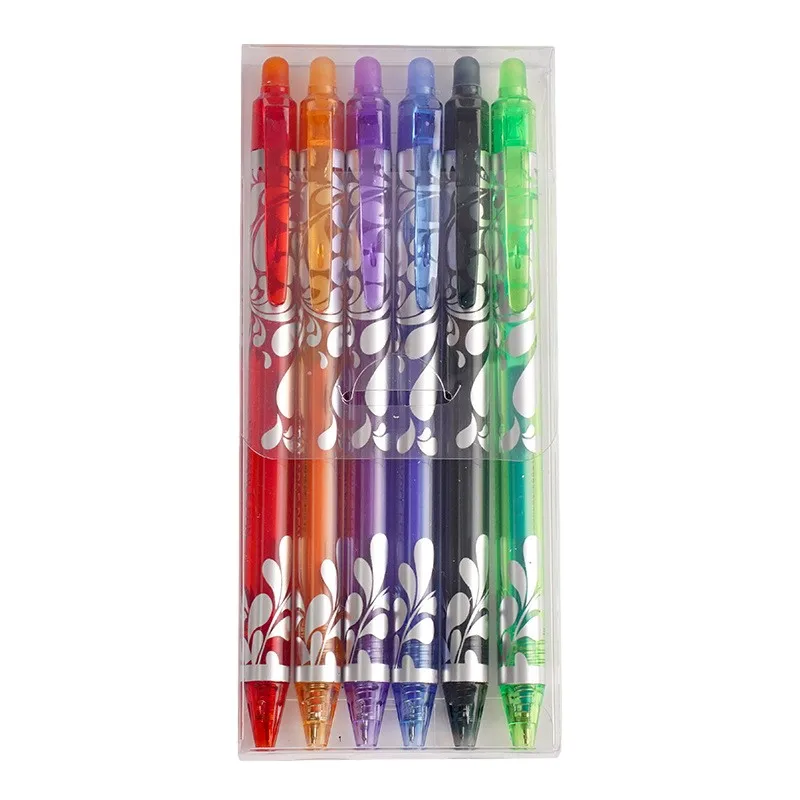 6 stks 0.5mm Uitwisbare Gel Pen Set 6 Kleuren Inkt Schrijven Gel Pennen Vullingen Staven Wasbaar Handvat voor School Kantoorbenodigdheden Leveringen