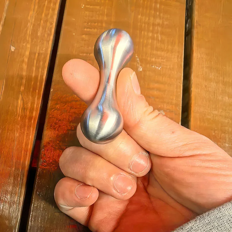 Cool Two-headed Knucklebone Spinner Fidget Stainless Steel Spinning Baole Bead Begleri Toy Anti Anxiety Bone Fingertip Spinner