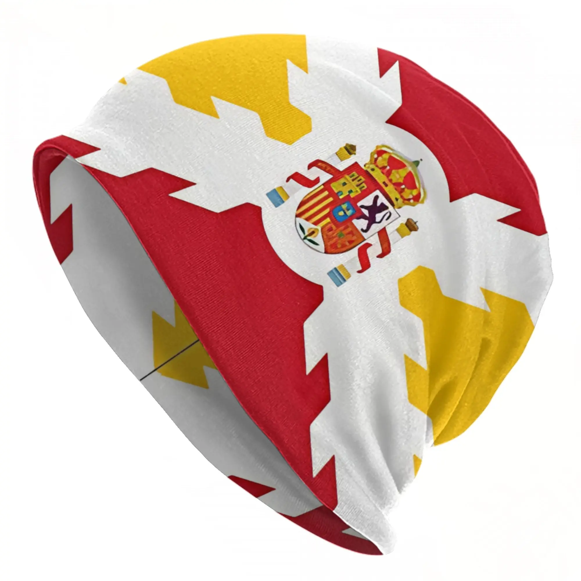 Spain Flag Burgundy cross  Skullies Beanies Hats  Goth Unisex Outdoor Caps Warm Head Wrap Bonnet Hats