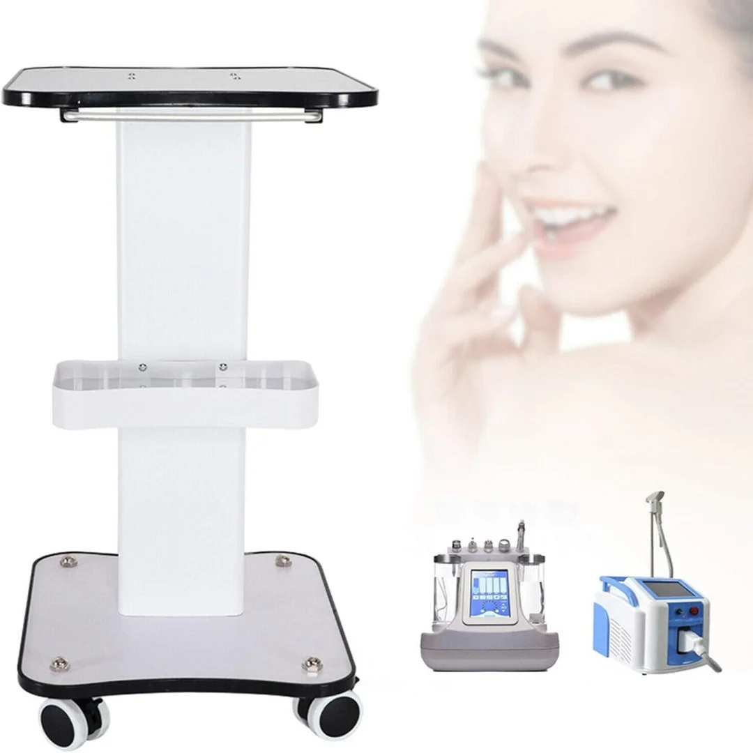 Salon Trolley Cart  Aluminum Mobile Trolley Stand Medical Rolling Carts for Ultrasonic Cavitation RF Machine Manicure Spa Shelf