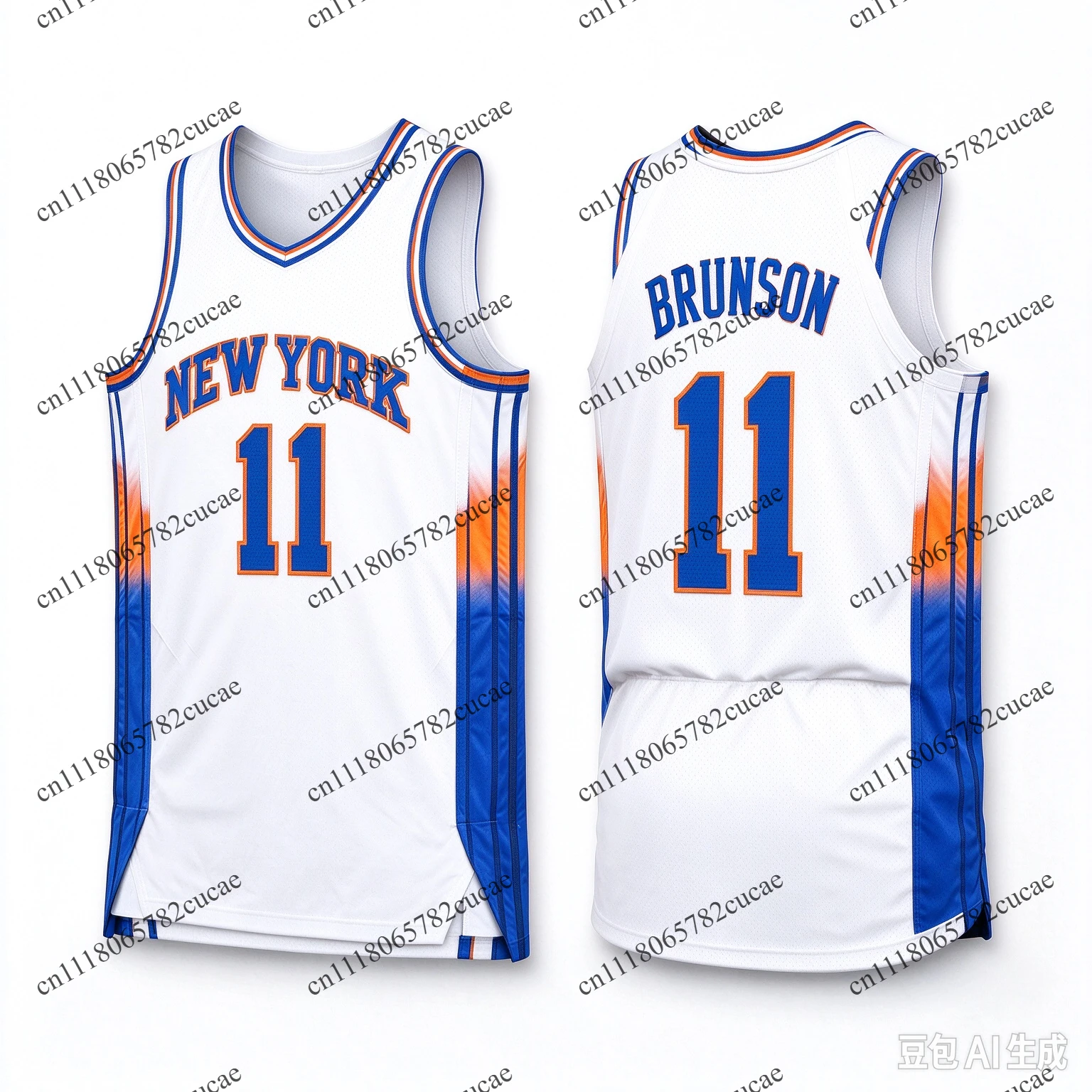 Men New York #11 Brunson Basketball Jersey, Sleeveless Mesh Sports Vest, Quick Dry Breathable Basketball Uniform For Training Ma