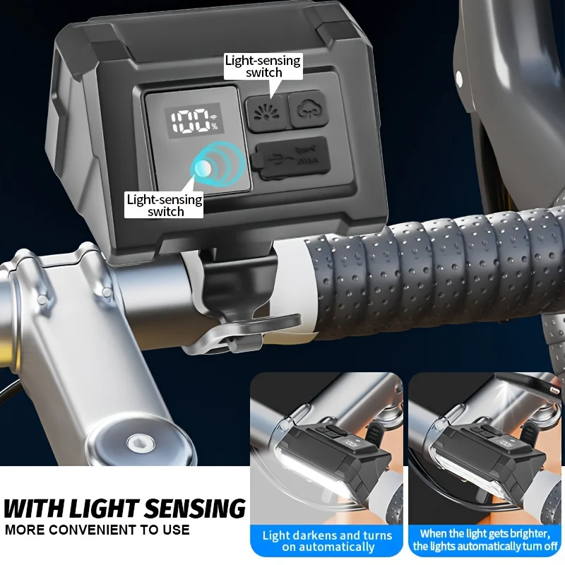 Bicycle Headlight 5 LED Bike Front Light Type-C Rechargeable Bike Lamp Ultralight Handlebar Lights Waterproof Cycling Flashlight