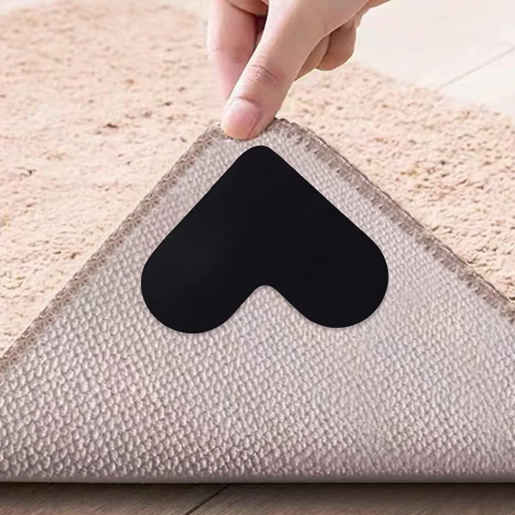 12 قطعة من شريط سجادة على شكل قلب، شريط سجادة مزدوج الجوانب، وسادة تثبيت آمنة لورشة عمل المكتب المنزلي لسجاد المنطقة