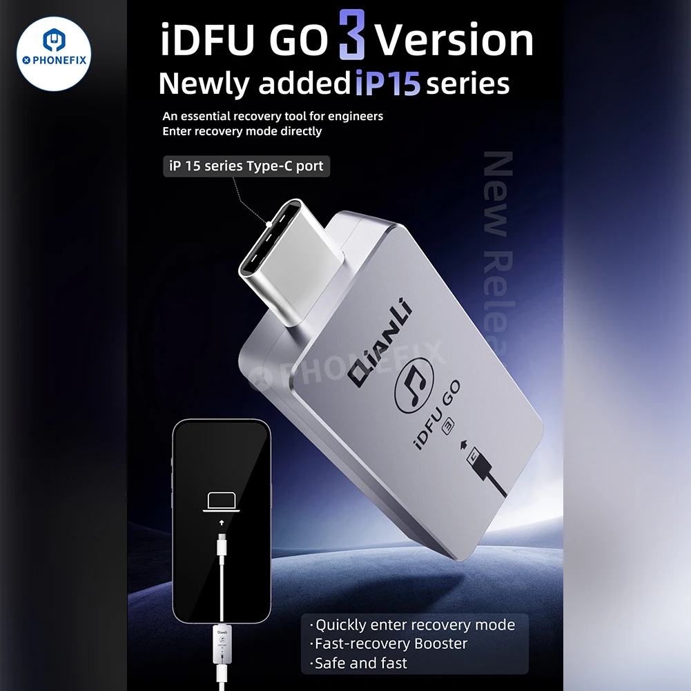 Qianli iDFU GO 2 3 Fast Recovery Booster Enter Recover Mode Directly with lightning /Type-C interface For iPhone 5SE-15PM iPad