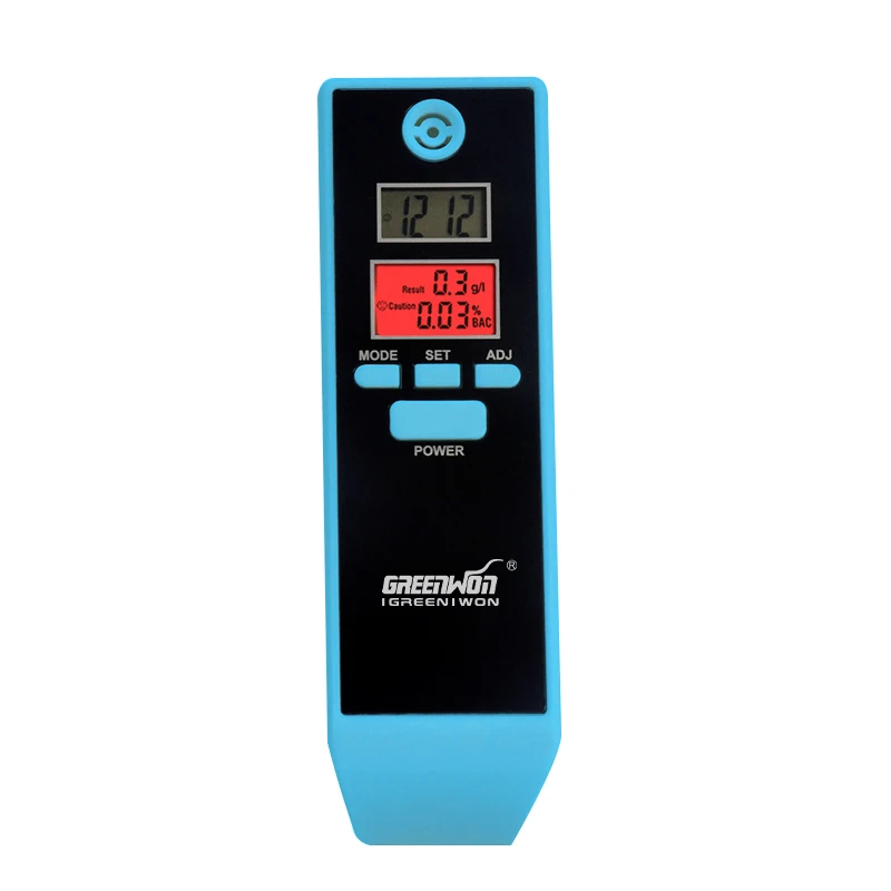 

2pcs Blue Alcohol Breath Tester Analyzer , Dual LCD Display Digital Alcohol Tester and Timer Analyzer Breathalyzer , AT-661s