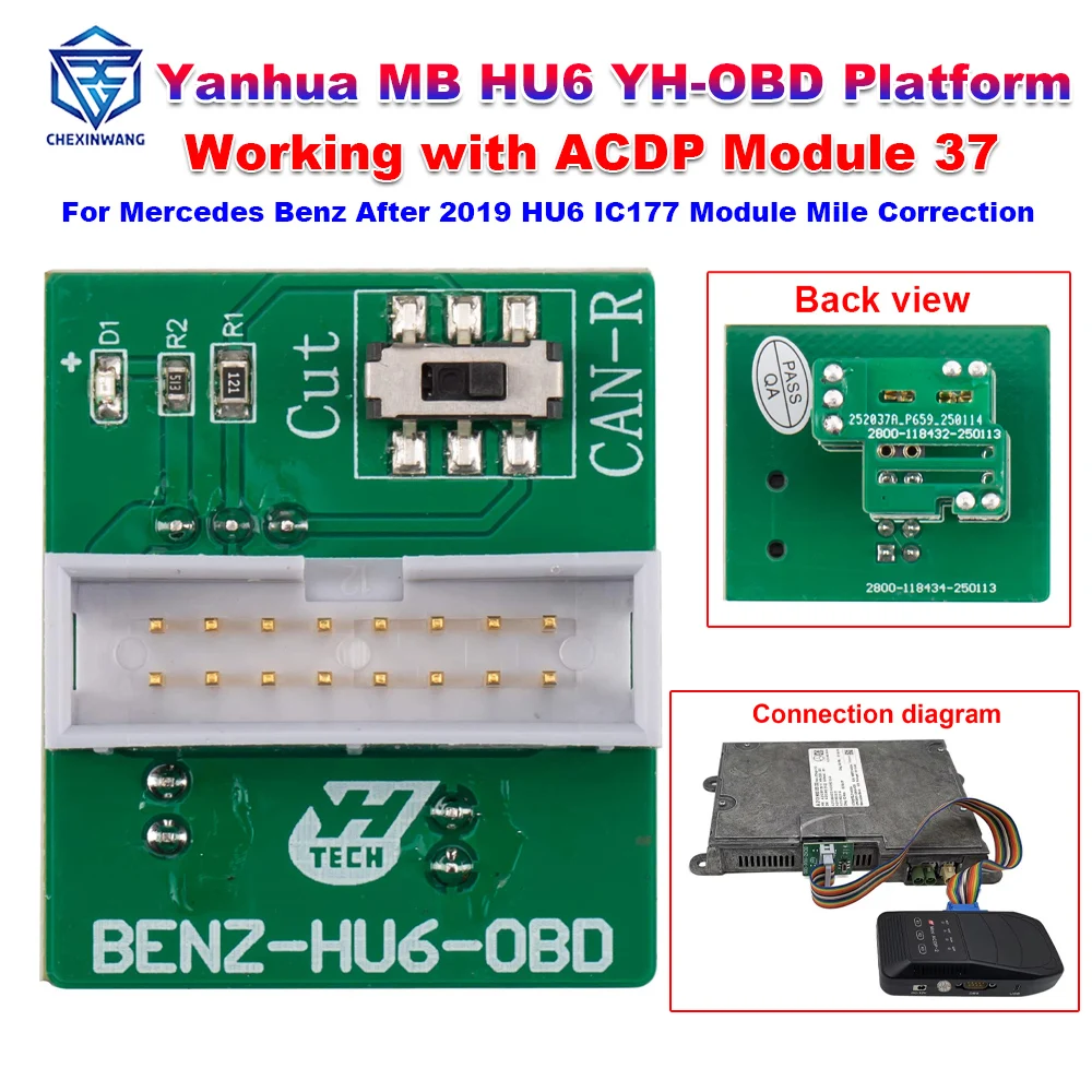 Yanhua MB HU6 YH-OBD Platform for Mercedes for Benz after 2019 HU6 IC177 Module Mile+ -age Correction Work with ACDP Module 37