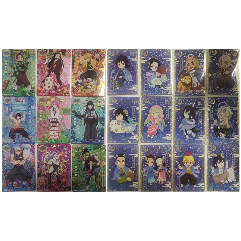أنيمي شيطان القاتل SSP LR مجموعة من بطاقات Kanroji Mitsuri Kochou Shinobu جمع بطاقات عيد الميلاد هدايا عيد ميلاد لعب الأطفال