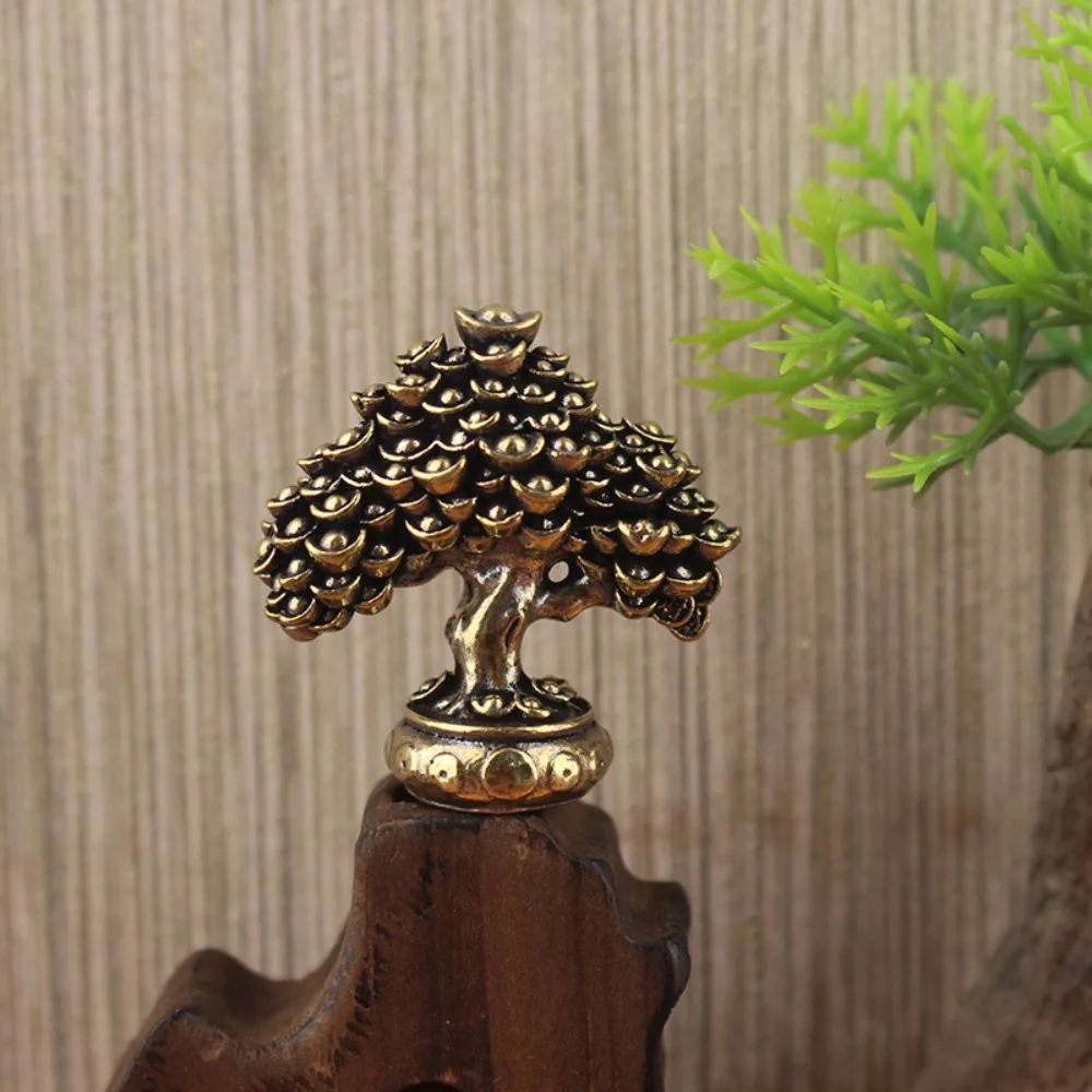 Ancient golden fortune tree, solid treasure tree, retro tea pet ornament, handicraft figurine, creative collection, the best gift - Detail 1