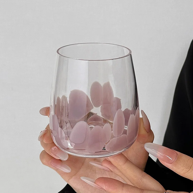 

Purple Colored Glass Coffee Cup Round Mouthed Beverage Cup Juice Milk Cup, Home Office Drinking Cup, coffee cup