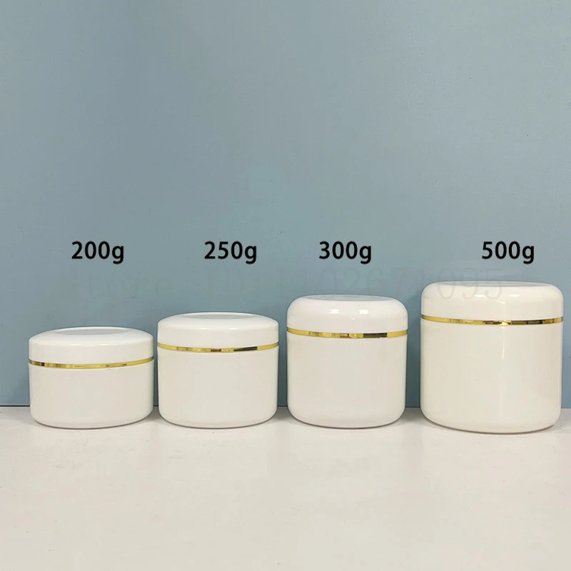 1 bag White Plastic Cream Jar Sample Containers for Cream Jars: Refillable Round Compact Trial Cases