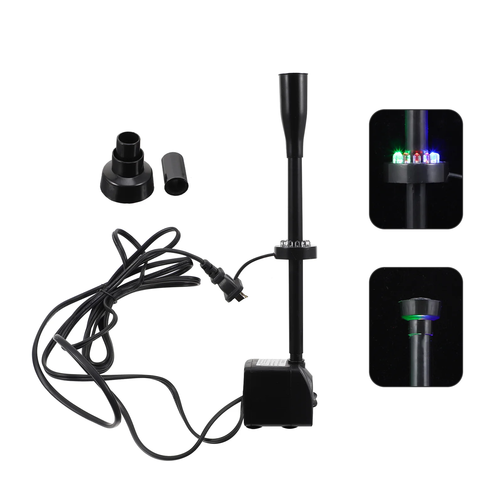 

1pc Led Light Submersible Water Pump Quiet Design For Fish Tank Garden Fountain Pond Bird Bath Aquarium Supplies Black