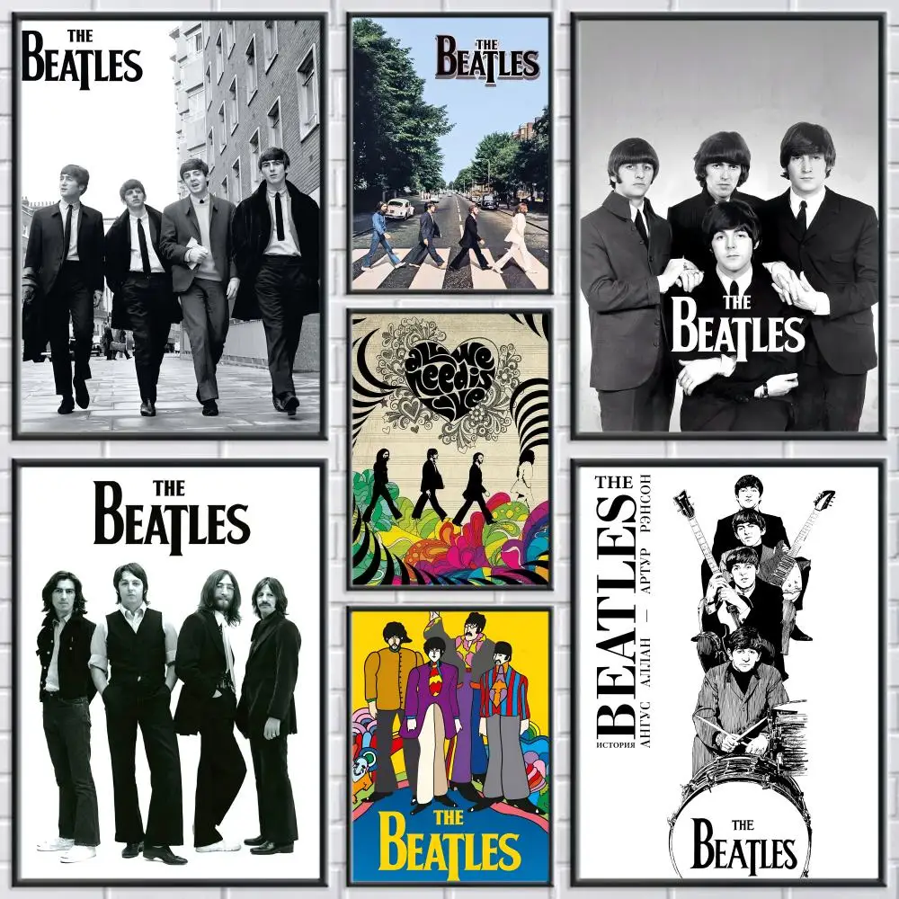 POP Rock Band The b-B-Beatles-ES Poster Modern and Elegant Wall Stickers for Home Decor Living Room Dormitory Wall Art