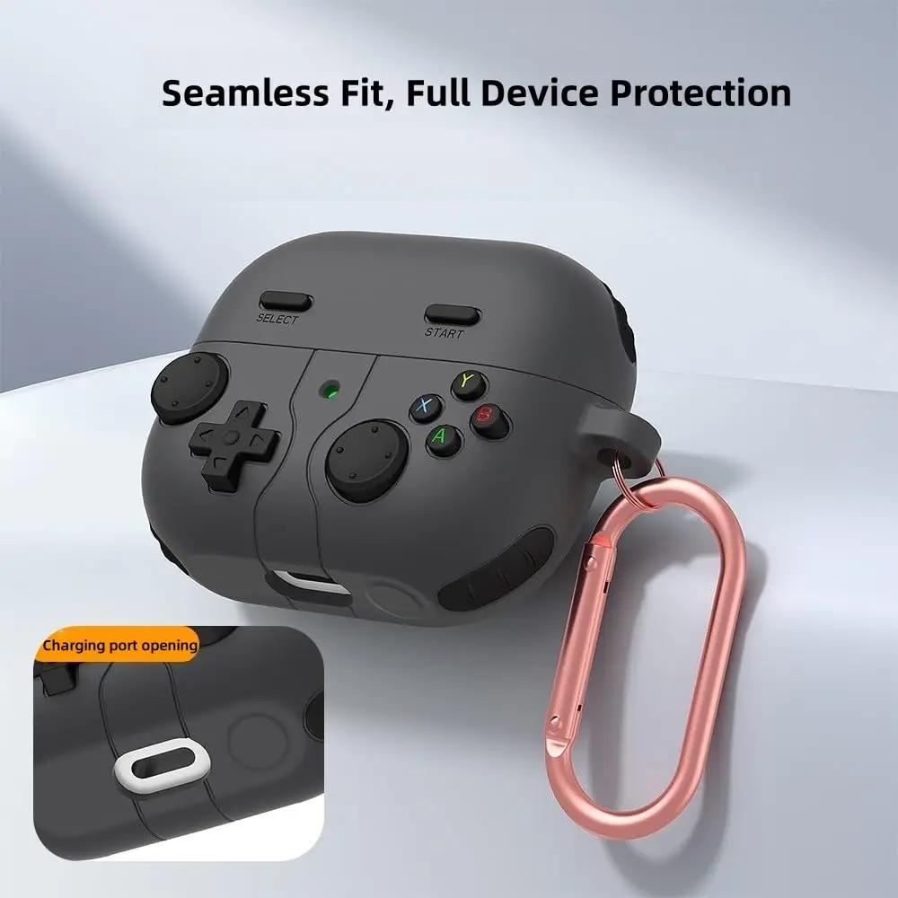 لسامسونج غالاكسي براعم 3 / براعم 3 برو حافظة من السيليكون المقاوم للصدمات لعبة سماعة اكسسوارات مع هوك لسامسونج غالاكسي براعم 3 برو