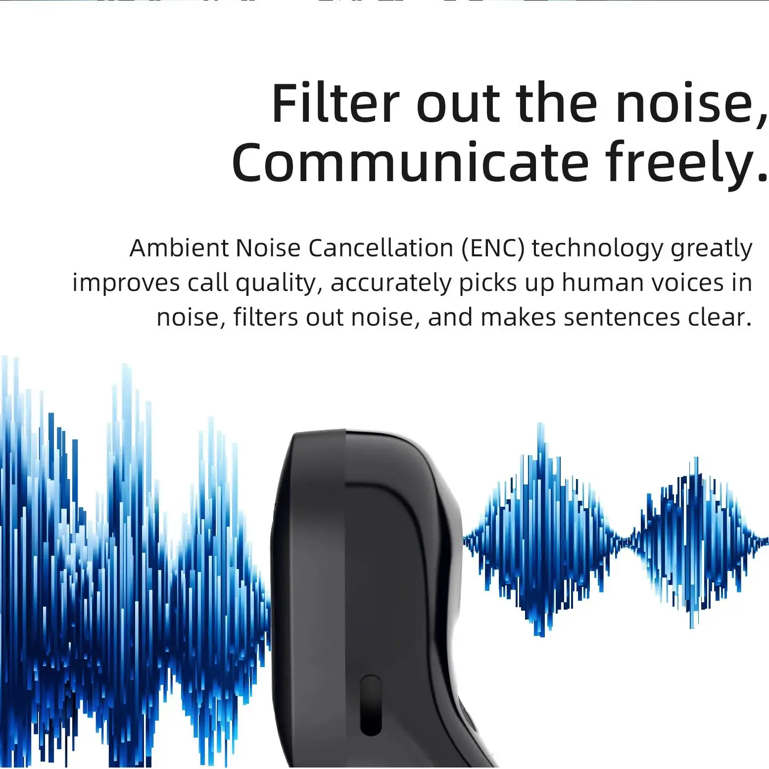 NORTH EDGE Open Ear Wireless Headset Active Noise Cancelling OWS Earbuds Bluetooth Hanging Headphones for Comfortable Wear