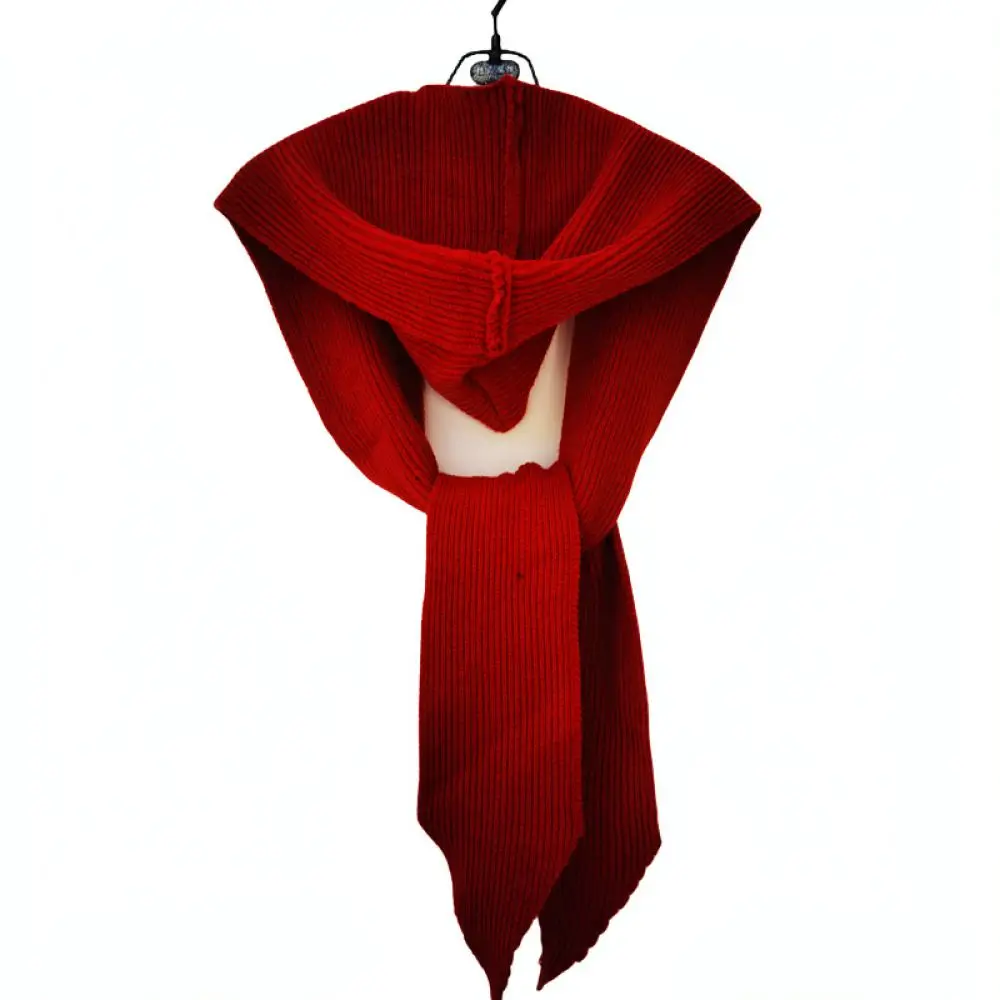 Winter Warm Hooded Scarf Women Knitted Shawl Korean Style Soft Neck Warmer Stylish Plush Head Wrap Fashion Essentials