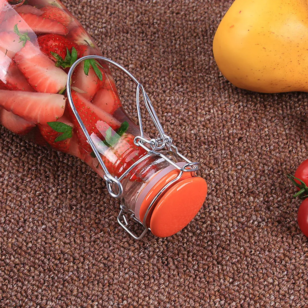 

1Pcs Swing Bottle Airtight Glass Food Storage Bottle Leak Proof Flip Juice Milk Beer Container for Home Garden