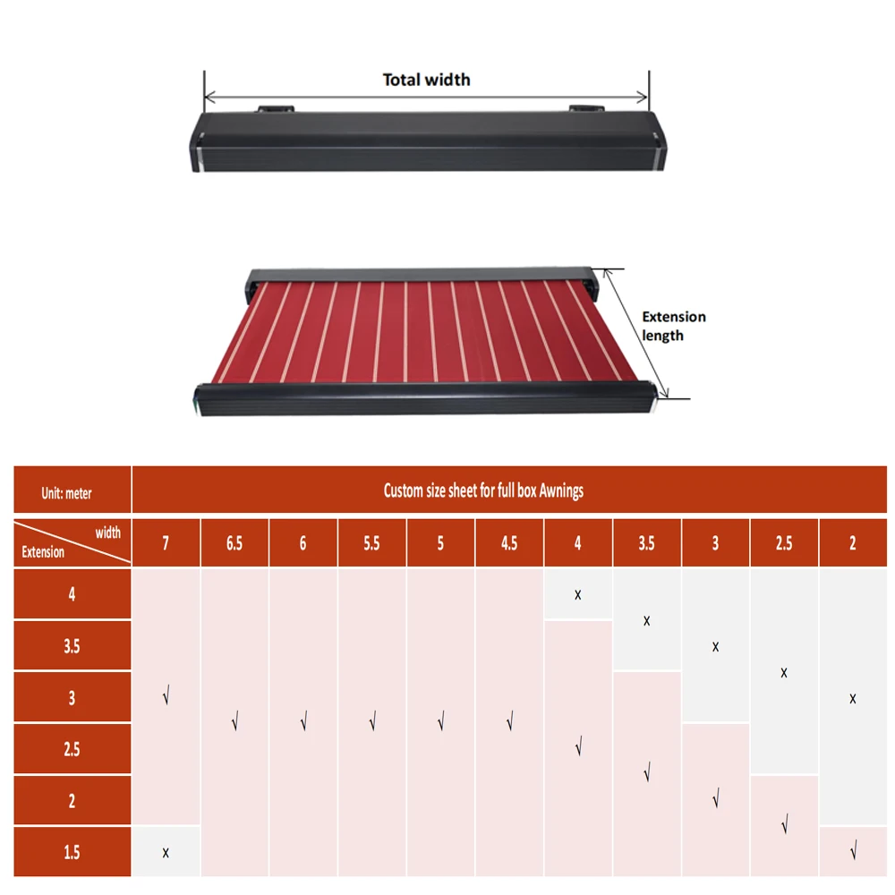 Wholesale onlyFactory Quality Control Wall Install Aluminum Retractable Folding Arm Heavy Duty Cassette Awning Motorized Full