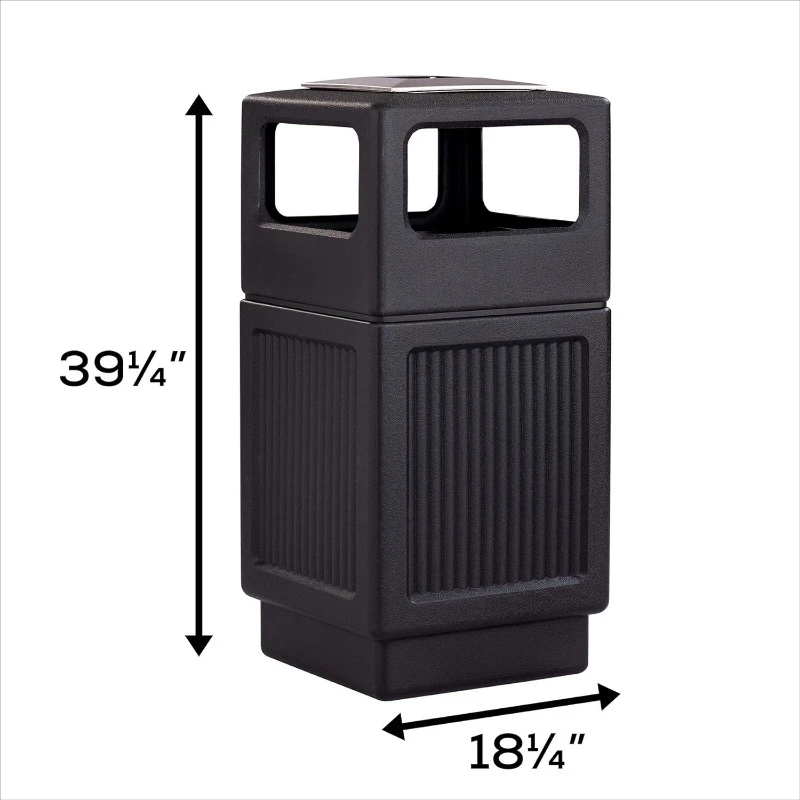 Garbage Can for Indoor and Outdoor Use, Trash Receptacle with Ashtray, 38 Gallons，home.