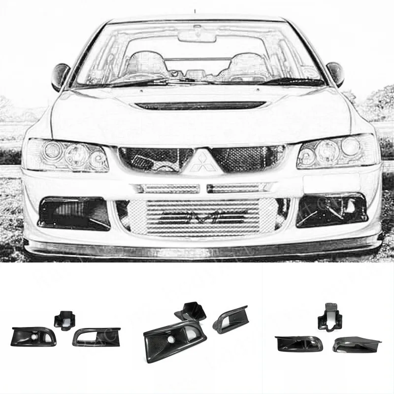 

Car BodyKits Carbon fiber For Mitsubishi Evolution EVO 8 Oil Clean Guide & Air Duct (3pcs)