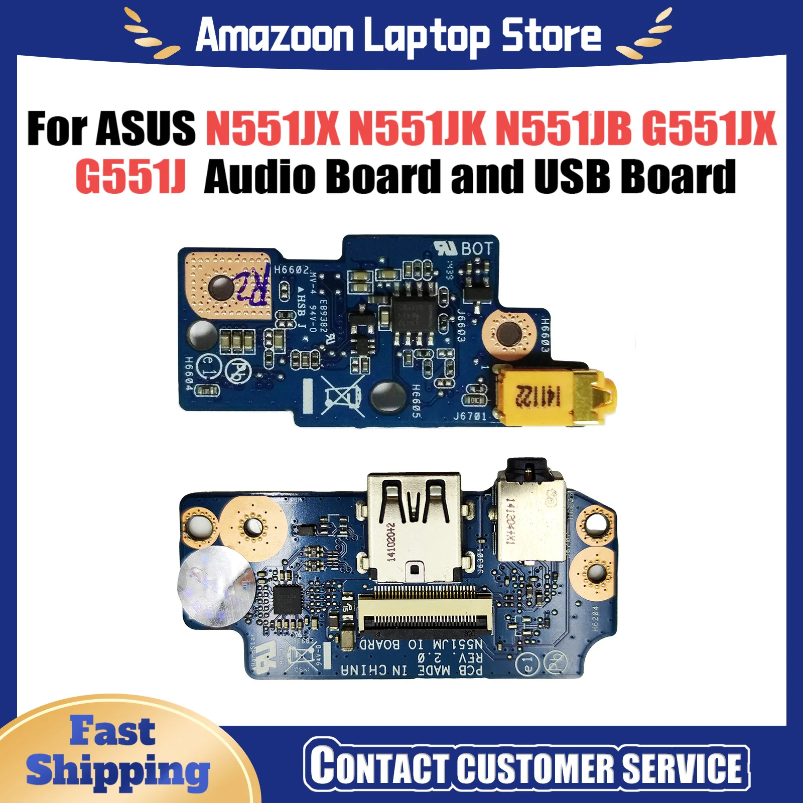 N551J For ASUS N551JX N551JK N551JB G551JX G551J G551JK Woofer Audio board and USB Board Audio Fast Ship