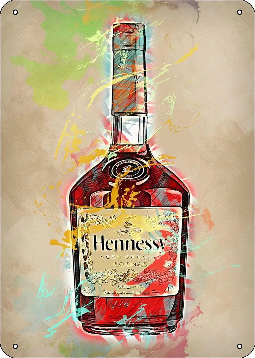 Ristata Hennessy Alcohol Home Bar Kitchen 12X8Inch Metal Tin Sign