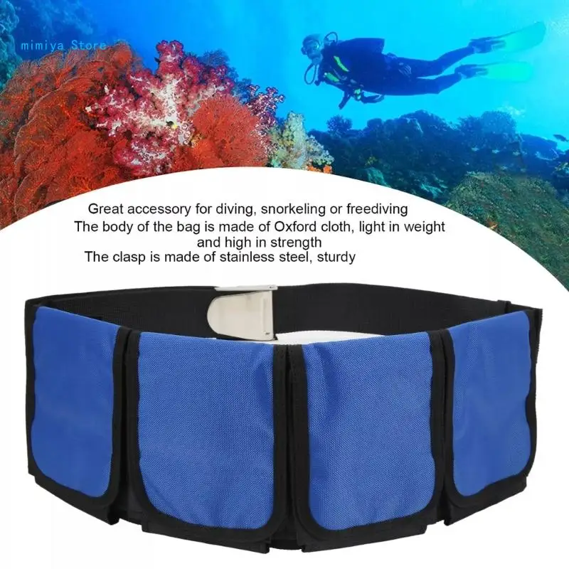 

pipi Weight Belt with 4 Pockets Quick-Release Buckle Diving Pocket Weight Belt Adjustable Weight Belt for Man