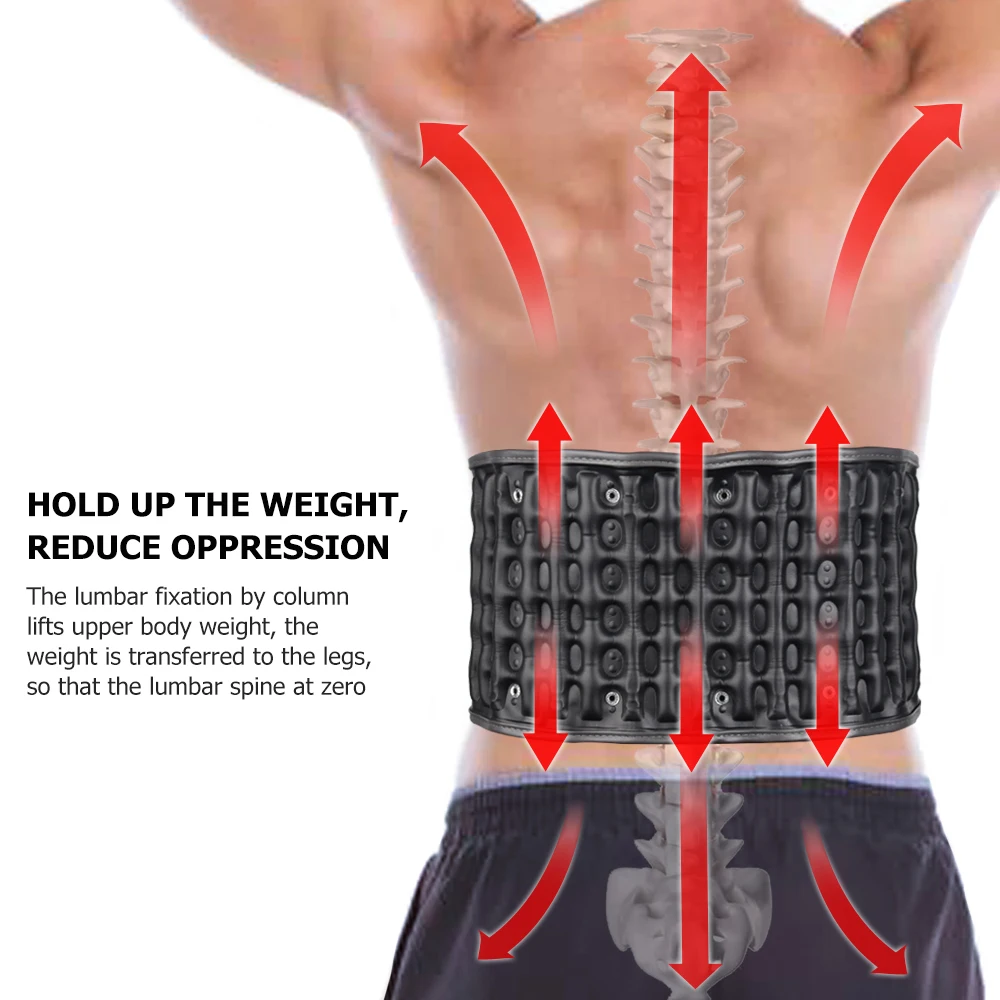 Air Decompression Inflate Back Belt Waist Air Lumbar Spine Traction Health Care Pain Relief Posture Physio Back Brace Support