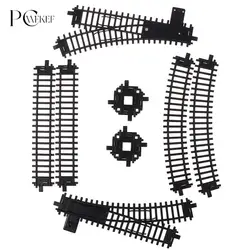 Rail Track Expansion Pack For Railway King Classical Train City Trains Flexible Tracks Straight Curved Rails Building Block Toys