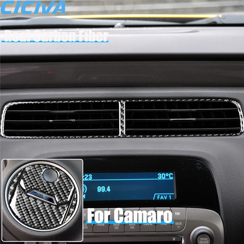 

Настоящие автомобильные аксессуары из углеродного волокна, набор вентиляционных отверстий на приборной панели, декоративная крышка, мягкая наклейка для Chevrolet Camaro 5-го поколения 2010 2011