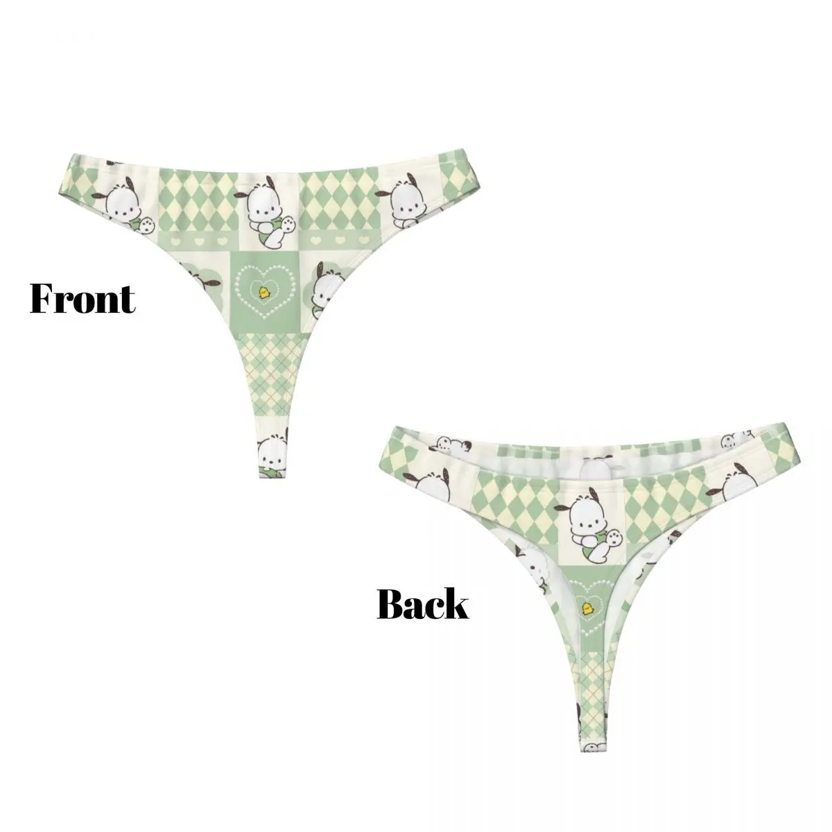 Custom Womens Pochacco G-string Panties Female Soft Kawaii Thongs Underwear