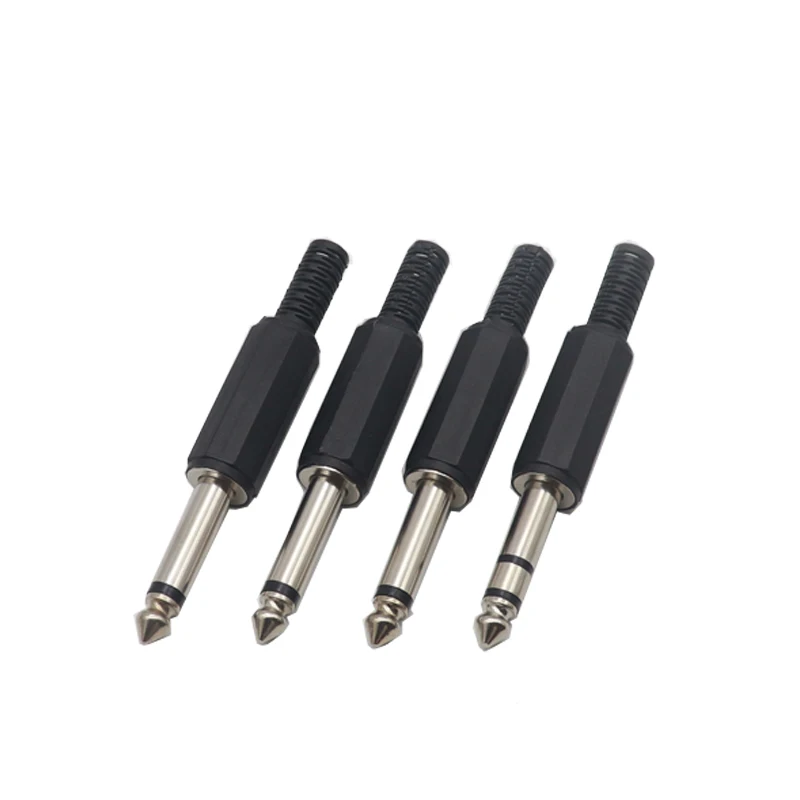 【5PCS】6.35 Stereo 3 Pole / Mono 2Pole Plug 6.35mm Amplifier Microphone Plug 6.35mm jack Plug 6.5mm Audio Connector