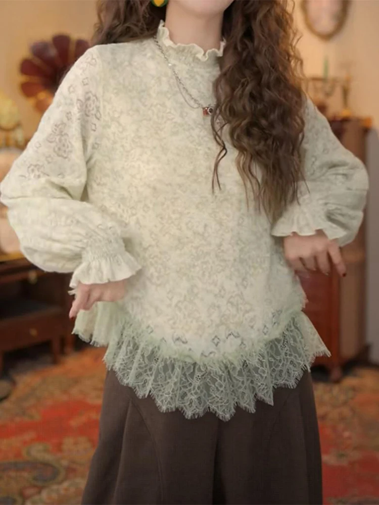 

Faionable Color Blo Long Sve Stand Collar irt Women's Base Layer Top Slimming Versatile Casual Sle Breathable Skin...