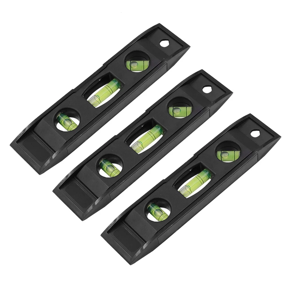 3Pcs Magnetic Spirit Leveling Rulers Multi-Function 6-Inch Balance Measuring Tools Accurate Horizontal Bubble Level