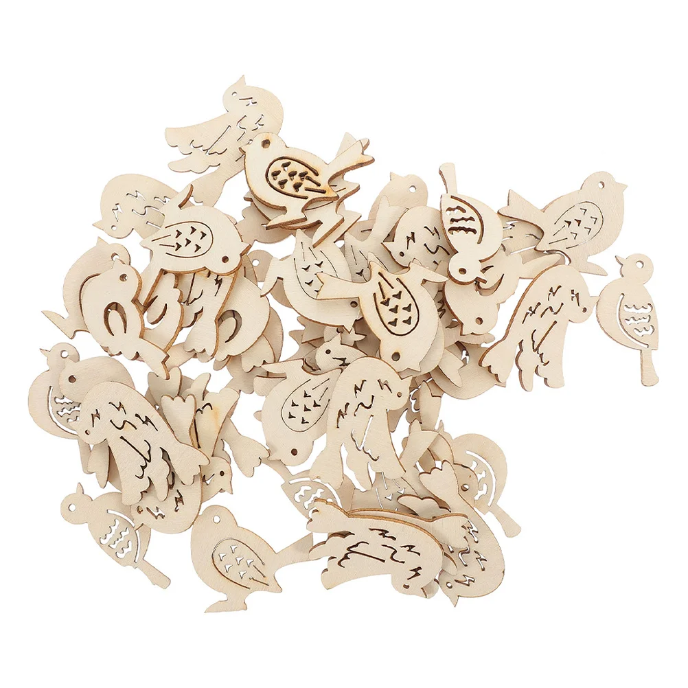 

150Pcs Wooden Bird Hanging Ornaments Handpainted DIY Craft Wood Slices Home Decor for Bedroom Living Room Room