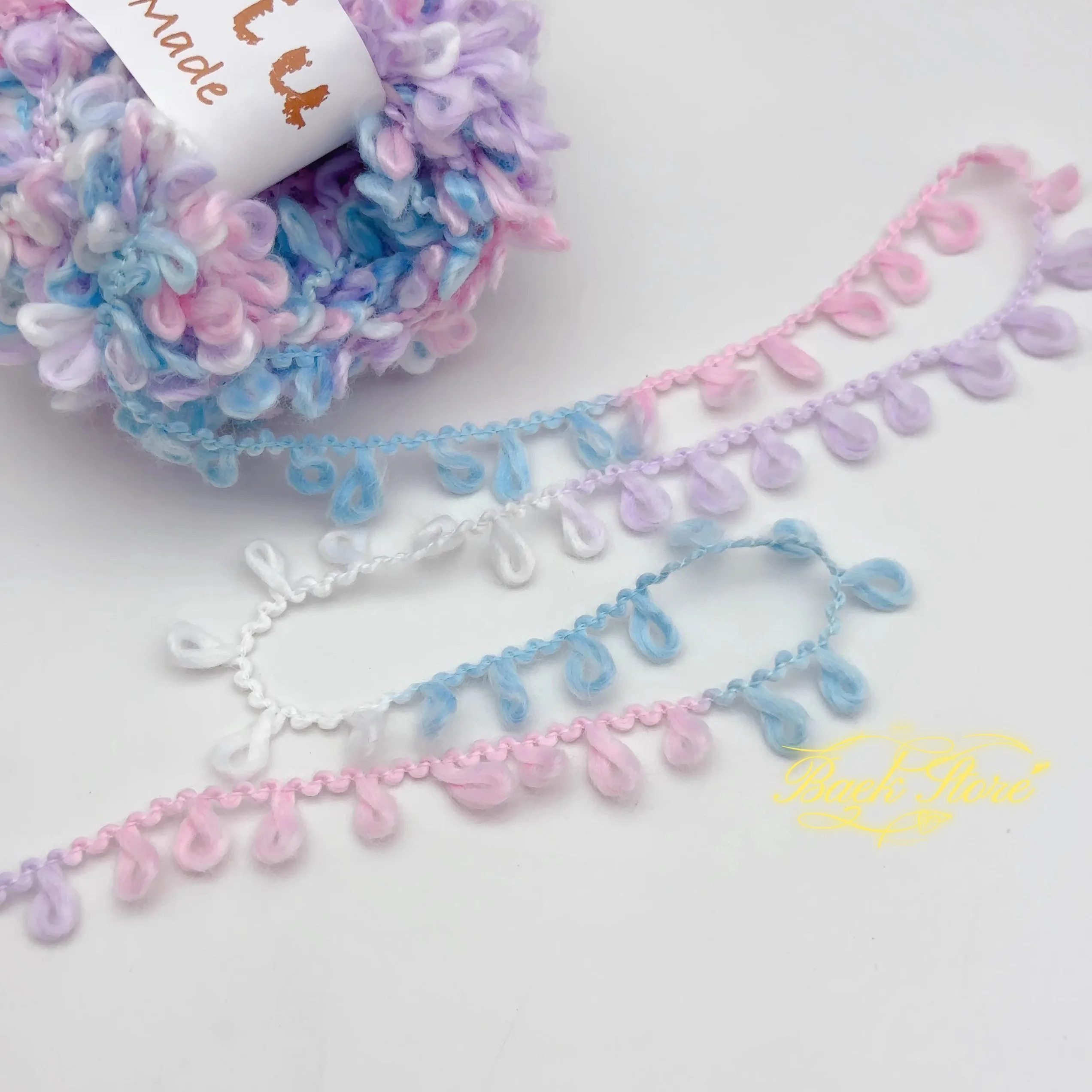 Big Ear Loop Yarn Hand Woven Crochet Hook Rainbow Color Series Popular Knitting Pure Handmade DIY Wiring Bag Scarf Hat Yarn