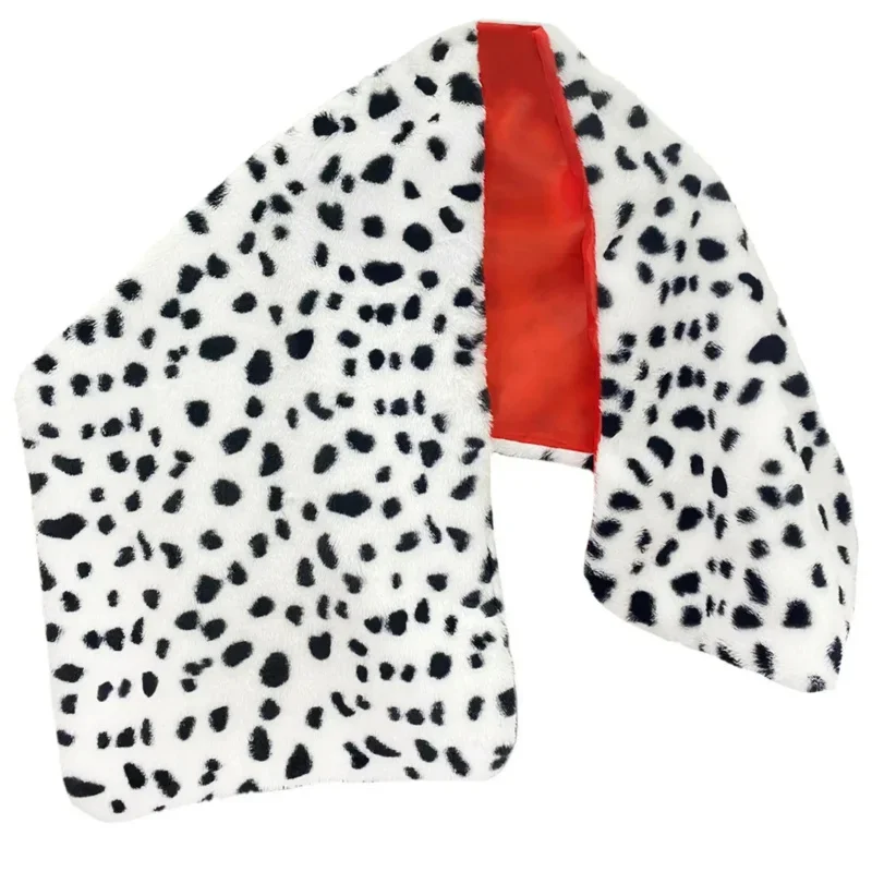 Women's Sexy Leopard Dot Wraps Shawl Cruella Cosplay Accessories Witch Cape Halloween Carnival Evening Runway Party Costume