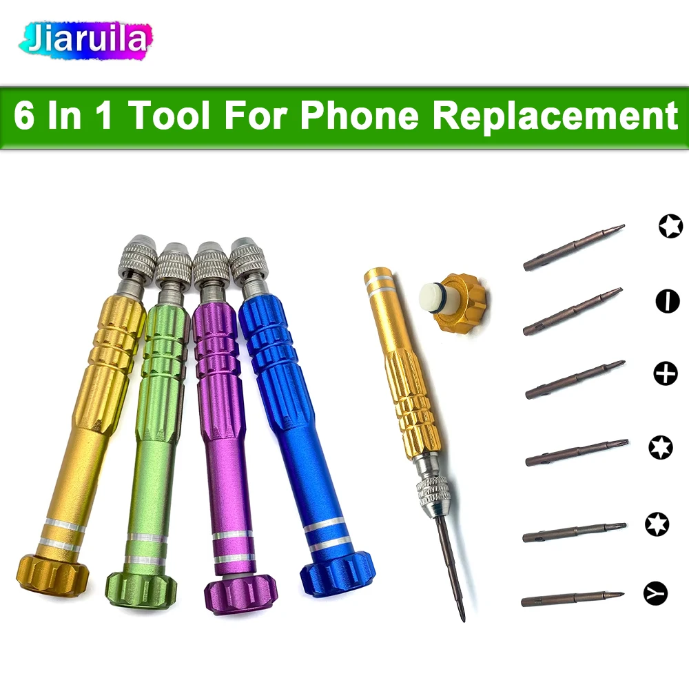 6 in 1 Screwdriver Repair Kit Phone Opening for Iphone 11 Pro MAX For Samsung S21 Ultra / A50 A70 A10S M15 / For Moto G7 Power