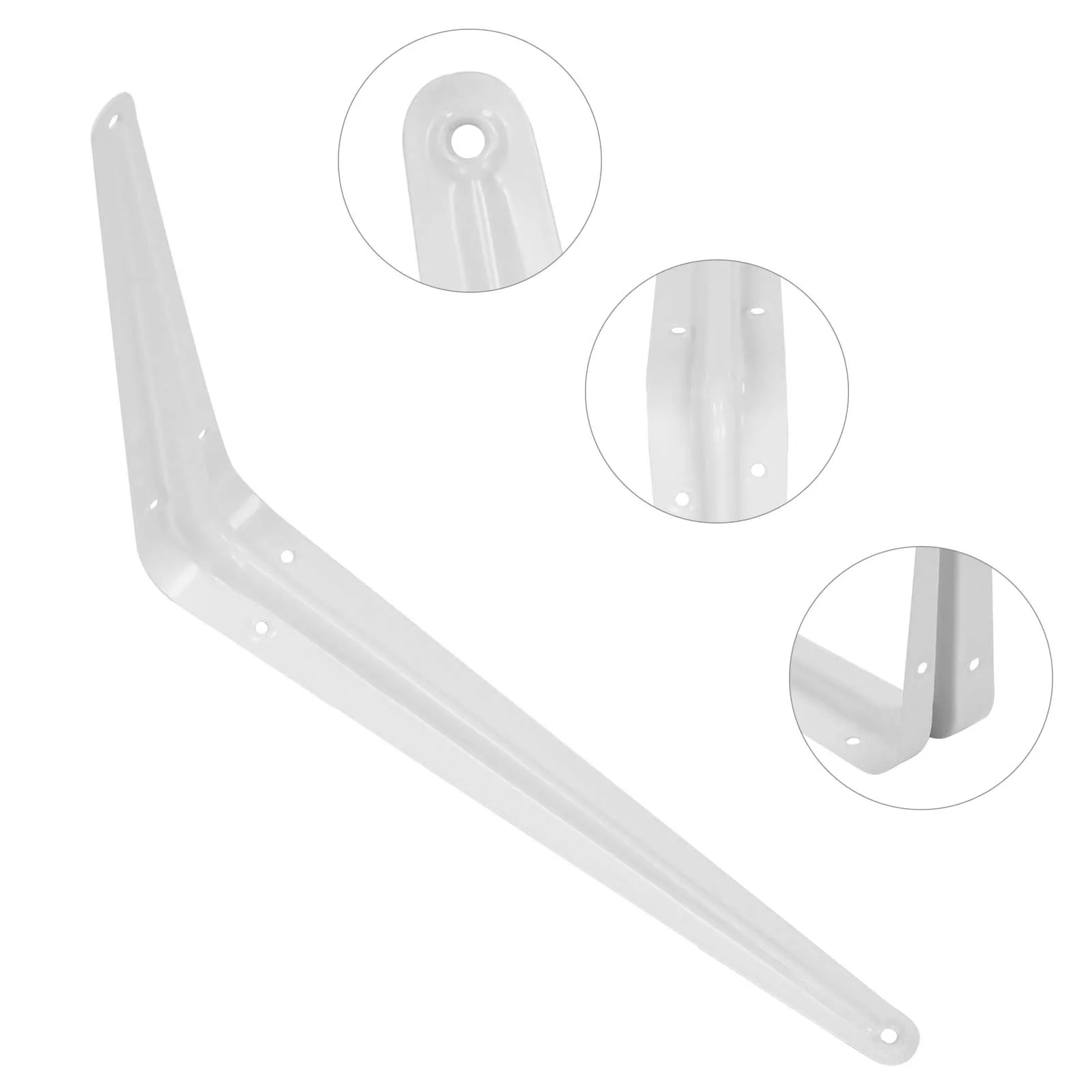 ขายึดชั้นวางของแบบหนา 10x12 นิ้ว 12 ชิ้น สีขาว—เหล็กกล้าคาร์บอน ทาสีอบป้องกันสนิม เหมาะสำหรับห้องซักรีด/ห้องเก็บของ ประหยัดพื้นที่