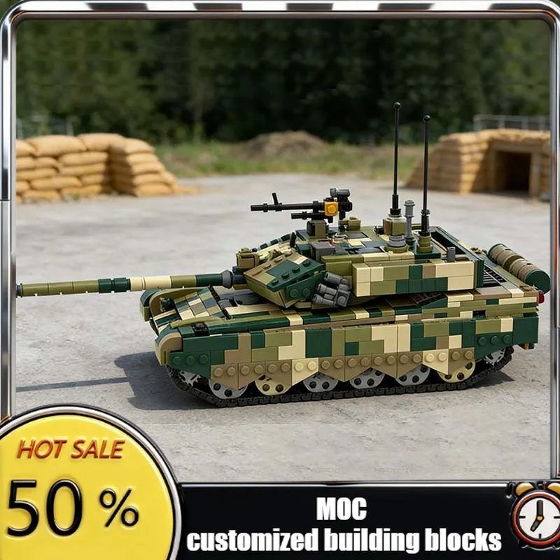 

1606 PCS Custom Tank Model TYPEMOC-99A Main Battle 1:35 Scale MOC Customize Modular Building Block Model DIY Assembly Toy Gift