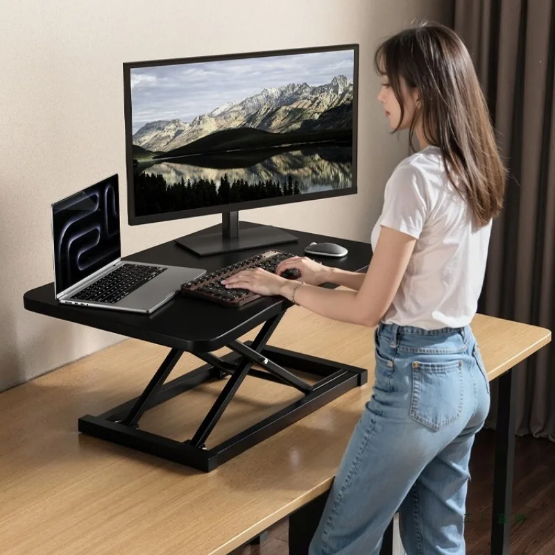 Desktop monitor heightening rack can lift table notebook desk y