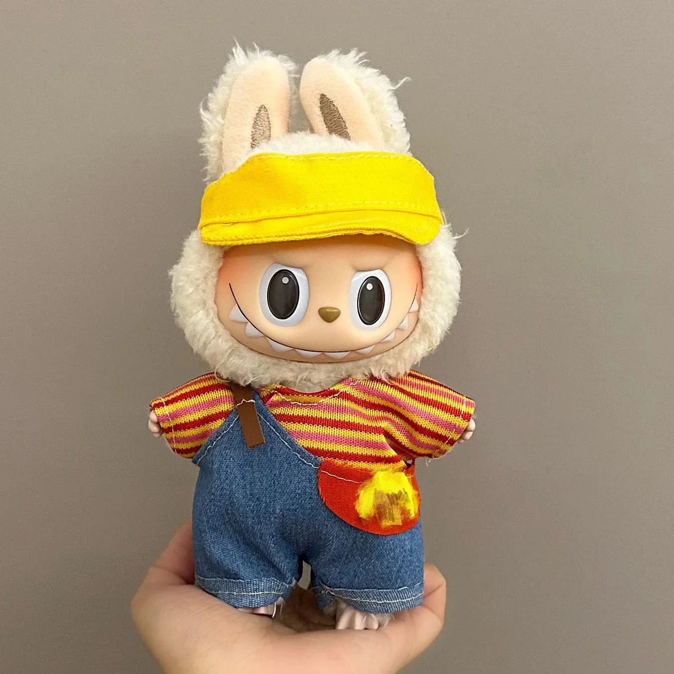 Novo veludo para labubu boneca conjunto de roupas chapéu 17cm roupas sapatos boneca diy acessórios treinamento sentado jogos festa brinquedos presentes
