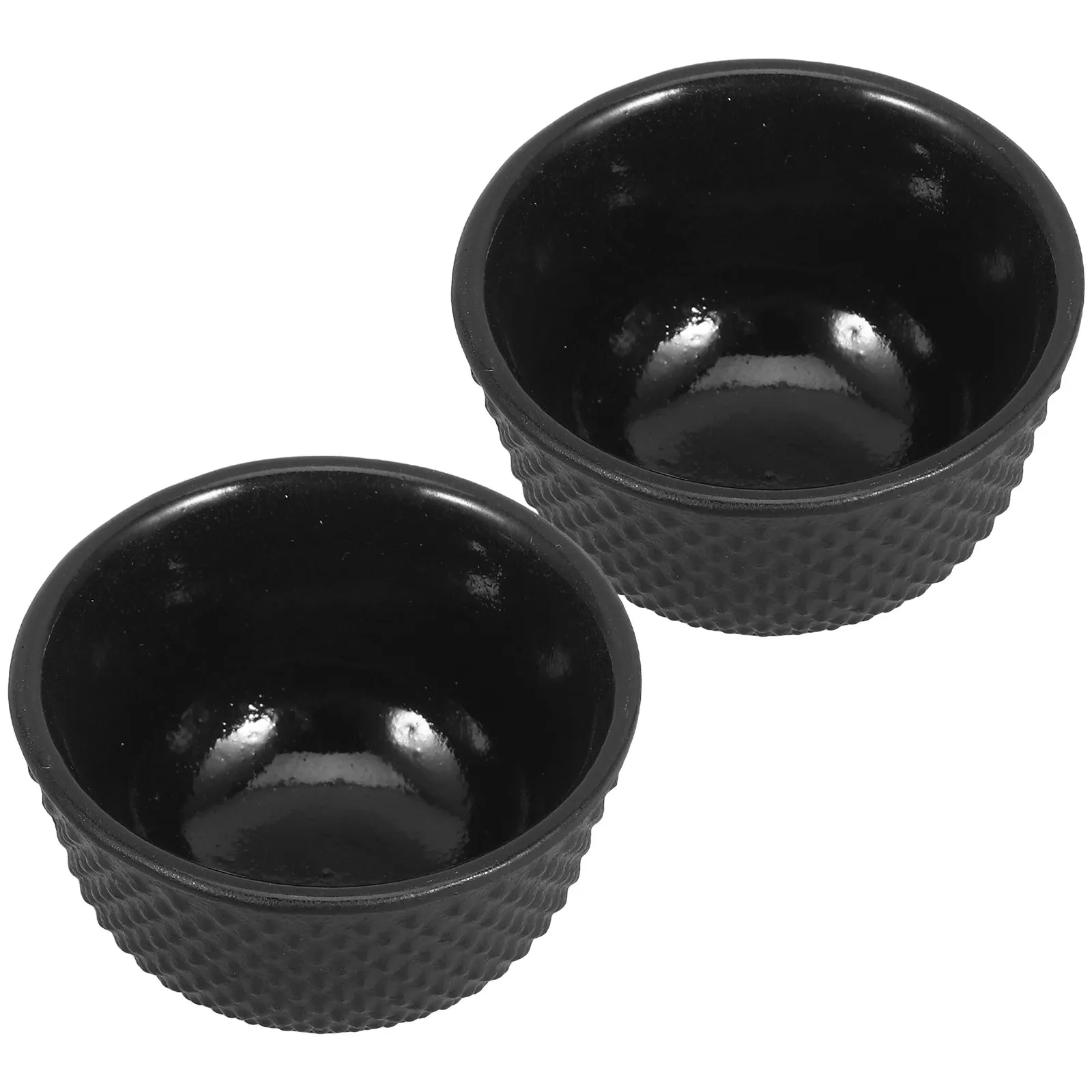 2Pcs Cast Iron Tea Cups 35Ml Retro Style Handleless Kung Fu Tea Ceremony Cups Ornamental Small Bowl Household Asian Traditional