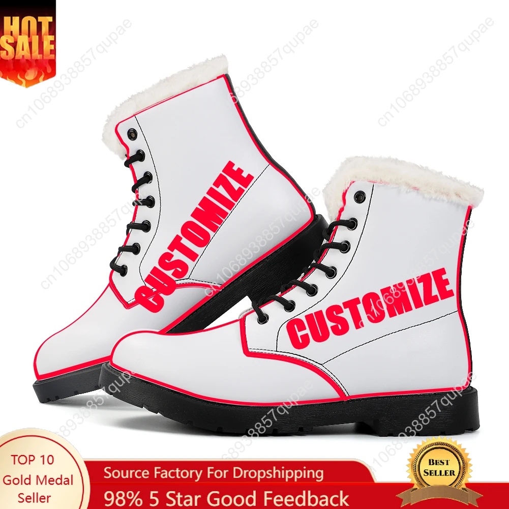 

Custom Made Plush Boots Shoes Casual Boot Outdoor Light Mens Womens Teenager High Quality Couple Print on Demand Customize Shoe