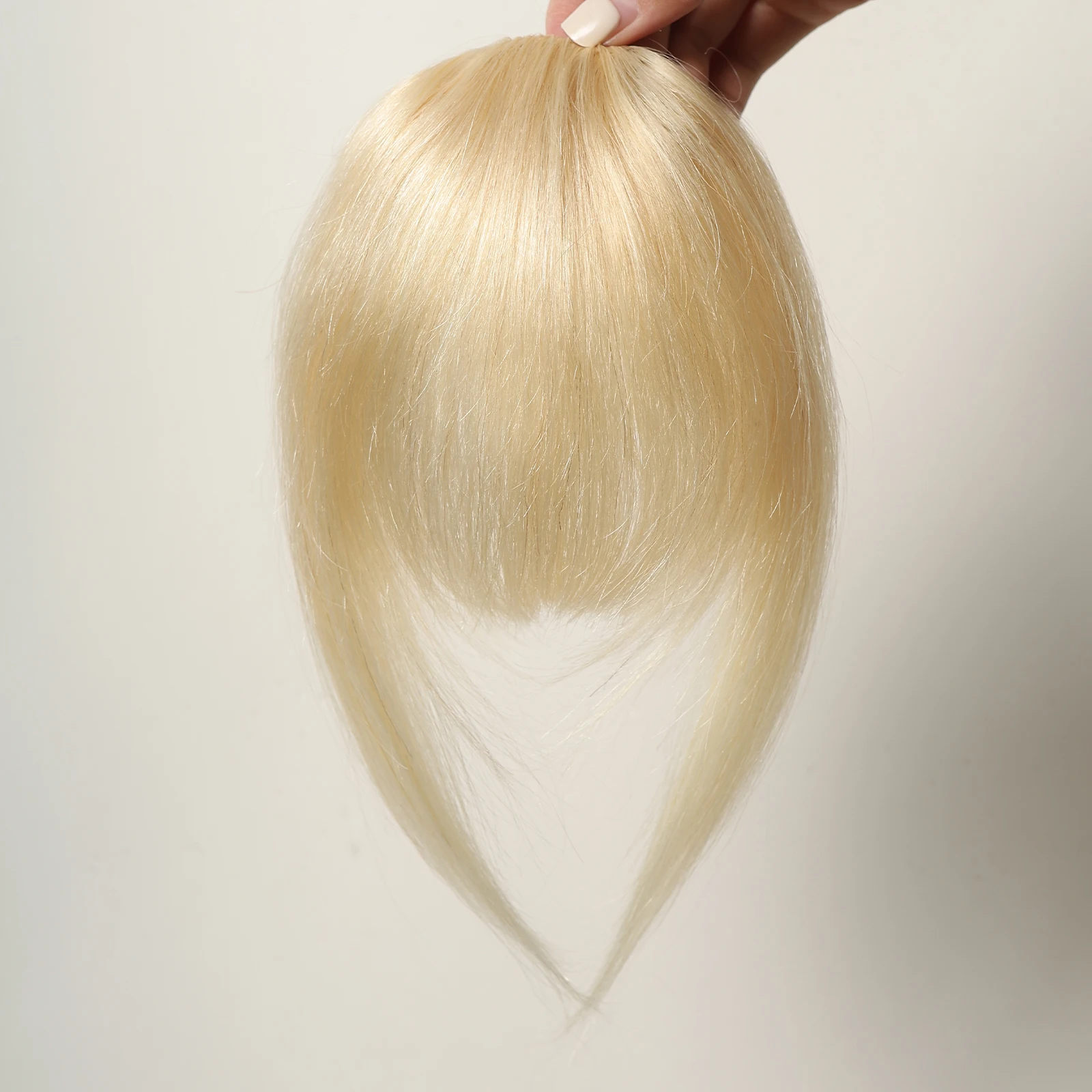 وصلات شعر بمشبك شعر أشقر للنساء ، بانجارات شعر بشعر بشري مزيفة حقيقية ، هواء ، قطع شعر منحنية ، يومي ،